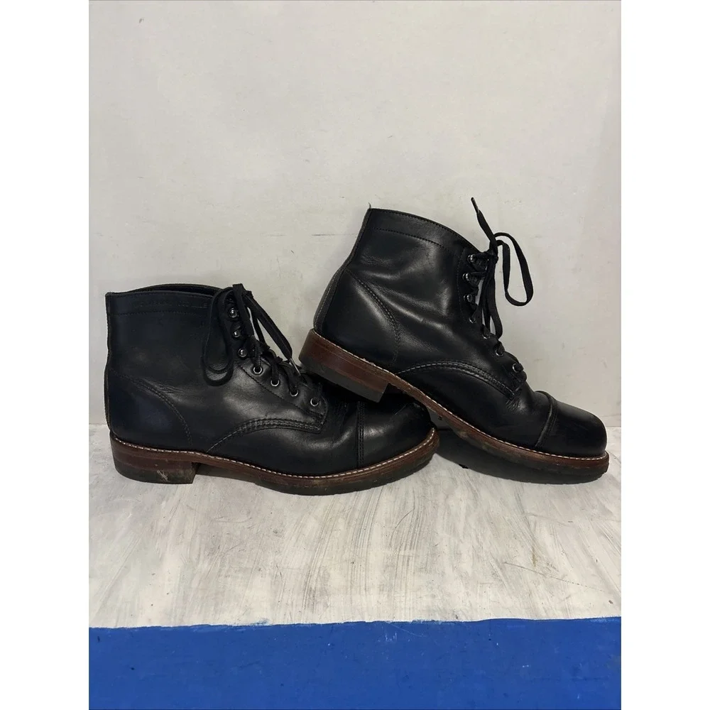 Wolverine 1000 Mile Plain Toe Boots — Men's Size 11.5D — Black Leather